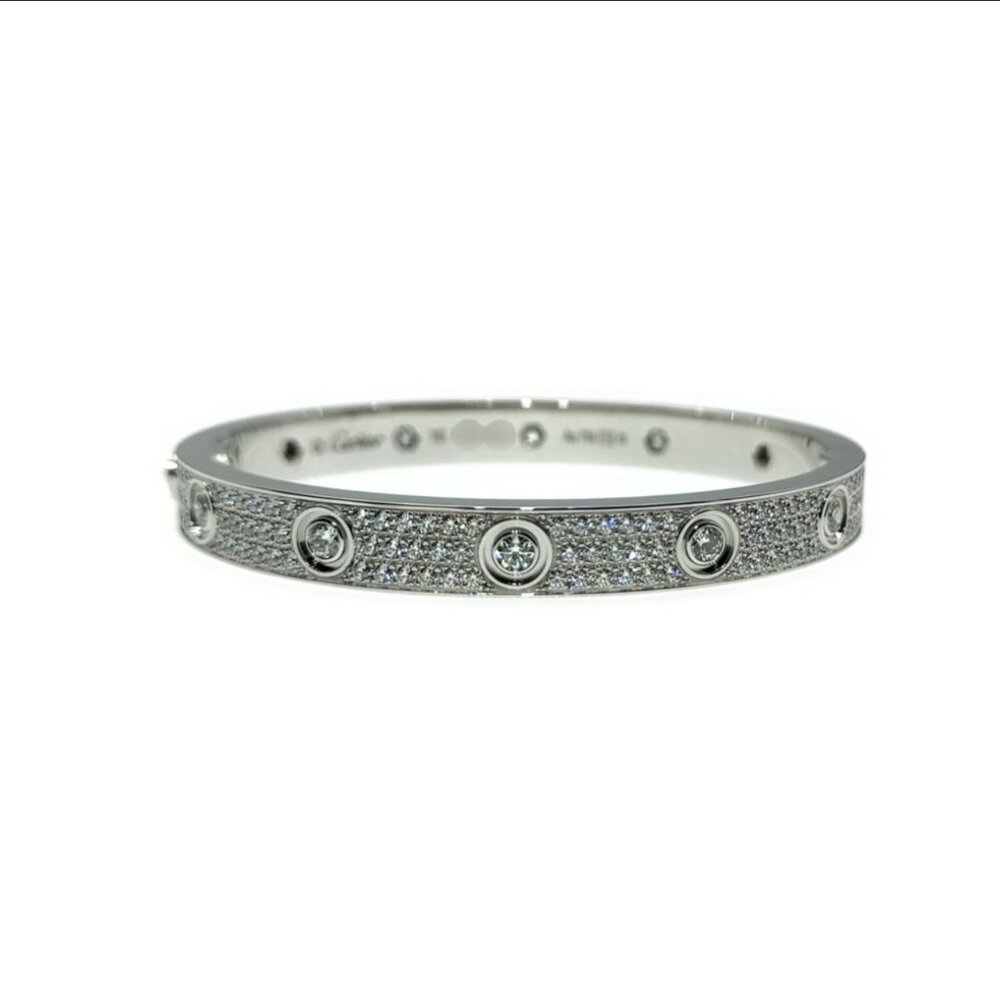 Cartier Love Bracelet Diamond-Paved 18K white gold Size 16